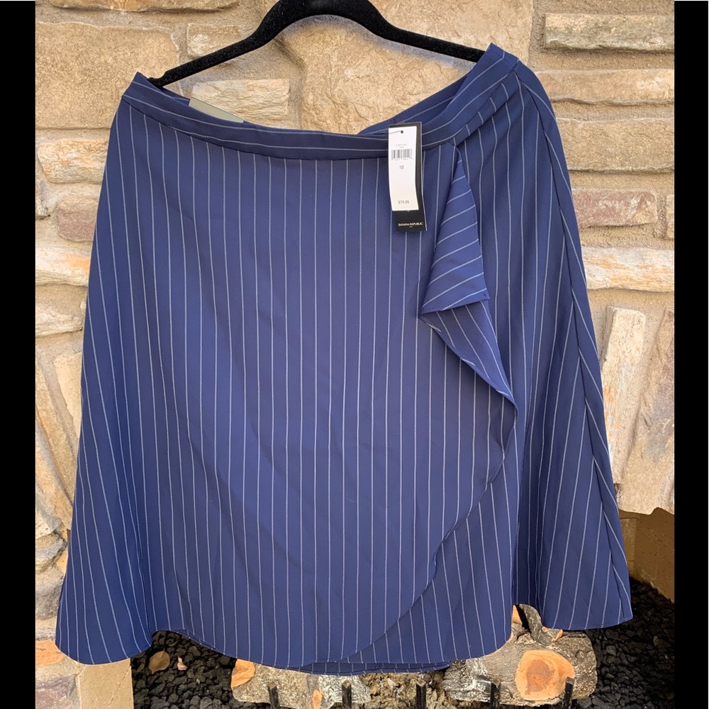 Banana Republic Navy Pinstriped Skirt